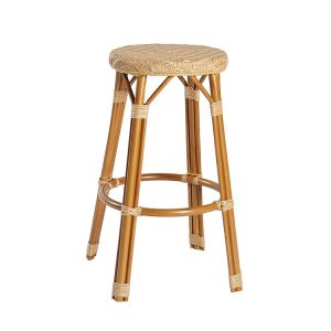 Ghế bar ngoài trời giả mây phong cách tối giản, màu vàng tre tự nhiên
