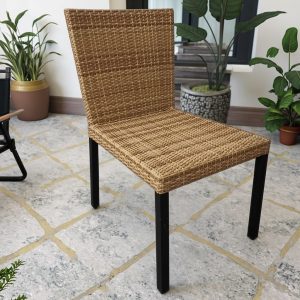 Ghế ăn ngoài trời giả mây khung sắt, phù hợp sân vườn ban công