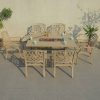 Bộ bàn ghế sân vườn nhôm đúc 6 ghế, mặt bàn tích hợp bếp nướng BBQ, phong cách hiện đại