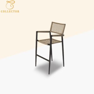Ghế bar ngoài trời khung nhôm dây rope hiện đại sang trọng