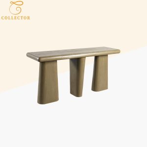 Ghế băng bar ngoài trời gỗ hiện đại, chân ghế vững chắc, màu nâu sáng