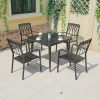 Bộ bàn ghế nhôm đúc ngoài trời 4 ghế 1 bàn vuông, màu đồng giả cổ, phù hợp sân vườn