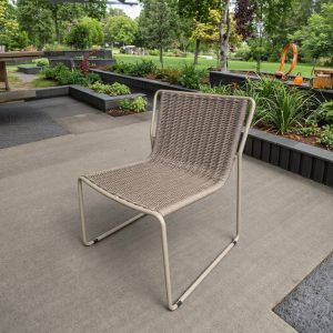 Ghế sân vườn khung nhôm đan dây rope hiện đại đặt ngoài trời