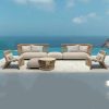 Bộ sofa sân vườn khung nhôm đan dây rope cao cấp, gồm 2 sofa đôi, 2 ghế đơn, 1 bàn trà, phong cách hiện đại ngoài trời