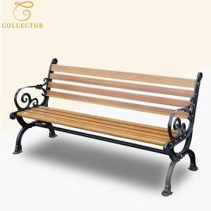 Ghế băng ngoài trời khung sắt, nan nhựa giả gỗ, kiểu dáng sang trọng