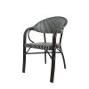 Ghế sân vườn nhôm giả mây phong cách Pháp, phối màu đen trắng sang trọng
