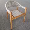 Ghế sân vườn khung gỗ đan dây rope hiện đại, phù hợp ngoài trời