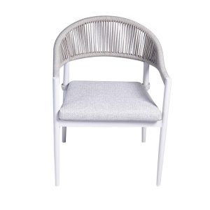 Ghế ngoài trời hiện đại nhìn trực diện, nệm dày êm ái