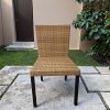 Ghế giả mây ngoài trời phong cách hiện đại, chân sắt chắc chắn