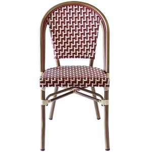 Ghế ngoài trời khung nhôm, đan dây nhựa họa tiết đẹp, nhìn trực diện
