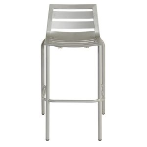 Ghế bar nhôm nhìn trực diện, phù hợp quầy bar sân vườn