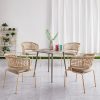 Bộ bàn ăn ngoài trời 4 ghế 1 bàn, ghế đan dây kèm nệm ngồi, phong cách hiện đại