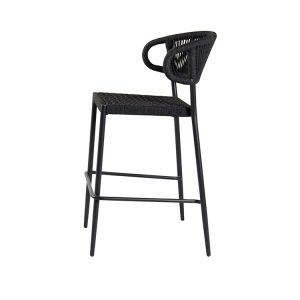Góc nghiêng ghế bar ngoài trời dây rope, khung sắt chắc chắn
