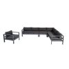 Bộ sofa ngoài trời khung nhôm sơn tĩnh điện, kiểu dáng chữ L rộng rãi