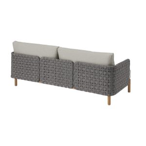 Mặt sau sofa sân vườn dây rope đan tay, khung gỗ chắc chắn