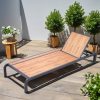 Ghế tắm nắng ngoài trời không nệm, mặt gỗ teak sang trọng đặt sân vườn
