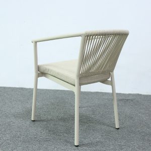 Mặt sau ghế sân vườn dây rope, khung nhôm chắc chắn