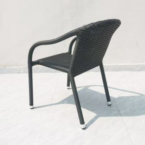 Ghế nhôm giả mây ngoài trời, góc chéo phía sau