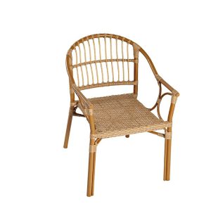 Ghế ngoài trời nhôm mây nhựa, góc chéo nổi bật thiết kế tay vịn