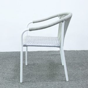 Ghế sân vườn dây rope nhìn ngang, khung nhôm sơn tĩnh điện