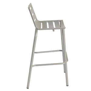 Ghế bar nhôm ngoài trời nhìn ngang, có thanh gác chân tiện lợi
