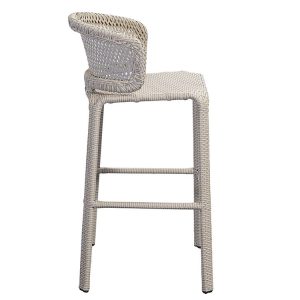Ghế bar ngoài trời nhựa giả mây nhìn ngang, khung chắc chắn