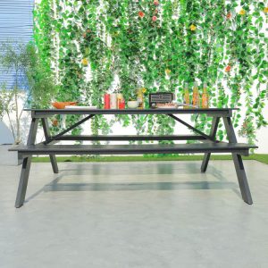 Bộ bàn ghế ngoài trời hiện đại, thiết kế liền khối chắc chắn