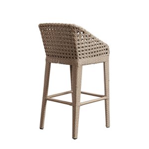 Ghế bar ngoài trời giả mây nhìn góc xiên, lưng tựa cao