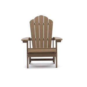 Góc nhìn trực diện ghế Adirondack ngoài trời, chất liệu nhựa giả gỗ bền đẹp