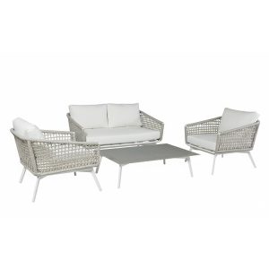 Ảnh sản phẩm bộ sofa sân vườn 4 món trên nền trắng, rõ chi tiết thiết kế