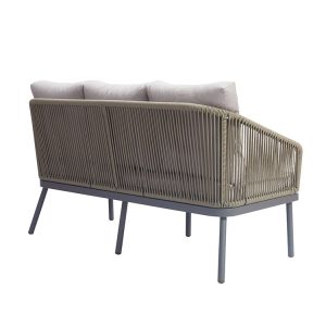 Mặt sau sofa đôi dây rope ngoài trời, khung nhôm chắc chắn
