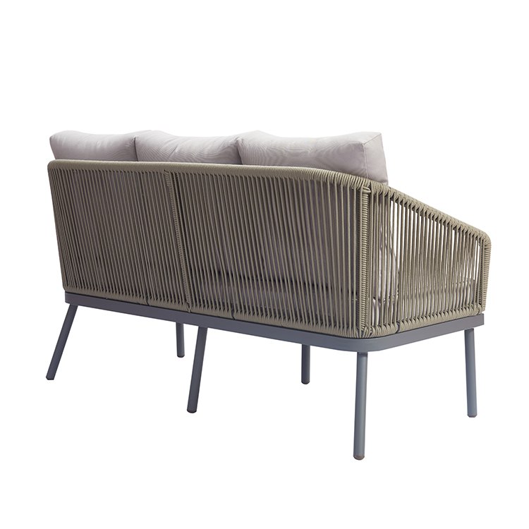 Mặt sau sofa đôi dây rope ngoài trời, khung nhôm chắc chắn