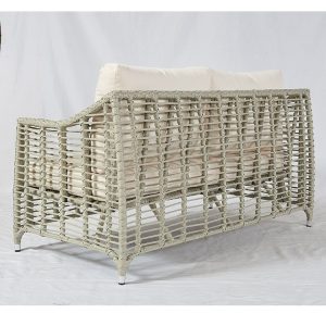 Mặt sau sofa đôi khung nhôm đan dây nhựa giả mây chắc chắn