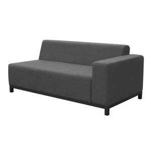 Ghế sofa đôi ngoài trời tay vịn phải, nệm dày màu xám