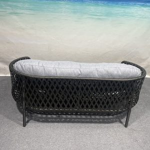 Mặt sau sofa đôi sân vườn đan tay thủ công, khung nhôm sơn tĩnh điện