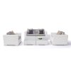 Bộ sofa sân vườn 4 món gồm 1 sofa đôi, 2 ghế đơn, 1 bàn trà vuông mặt kính