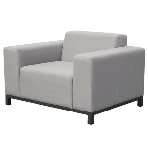 Ghế đơn sofa ngoài trời khung nhôm, nệm dày màu ghi