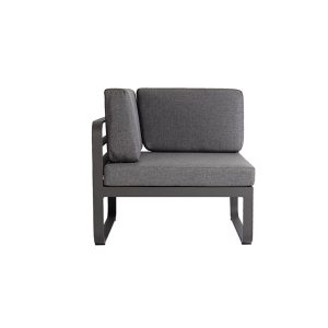 Ghế đơn sofa sân vườn khung nhôm, nệm tựa màu ghi