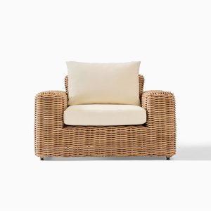 Ghế đơn sofa sân vườn giả mây, nệm dày êm ái