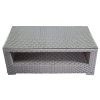 Bàn trà sofa ngoài trời giả mây mặt kính cường lực, có ngăn để đồ tiện lợi