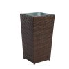 Chậu cây ngoài trời khung nhôm, lót nhựa bên trong, đan giả mây bền đẹp