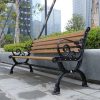 Ghế băng ngoài trời hiện đại, khung sắt chắc chắn, đặt tại khu đô thị