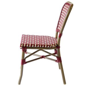 Ghế sân vườn giả mây nhìn ngang, khung nhôm sơn giả tre