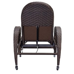 Mặt sau ghế tắm nắng ngoài trời, khung nhôm chắc chắn, bánh xe tiện lợi