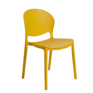 Ghế nhựa ngoài trời màu vàng nổi bật, phong cách trẻ trung