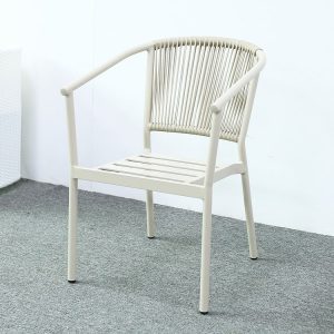 Ghế sân vườn dây rope không nệm, khung nhôm sơn tĩnh điện