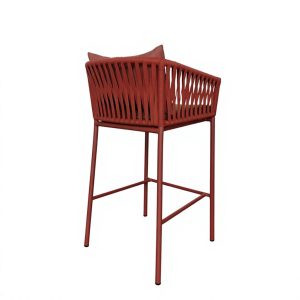 Ghế bar ngoài trời dây rope nhìn từ phía sau, thiết kế chắc chắn