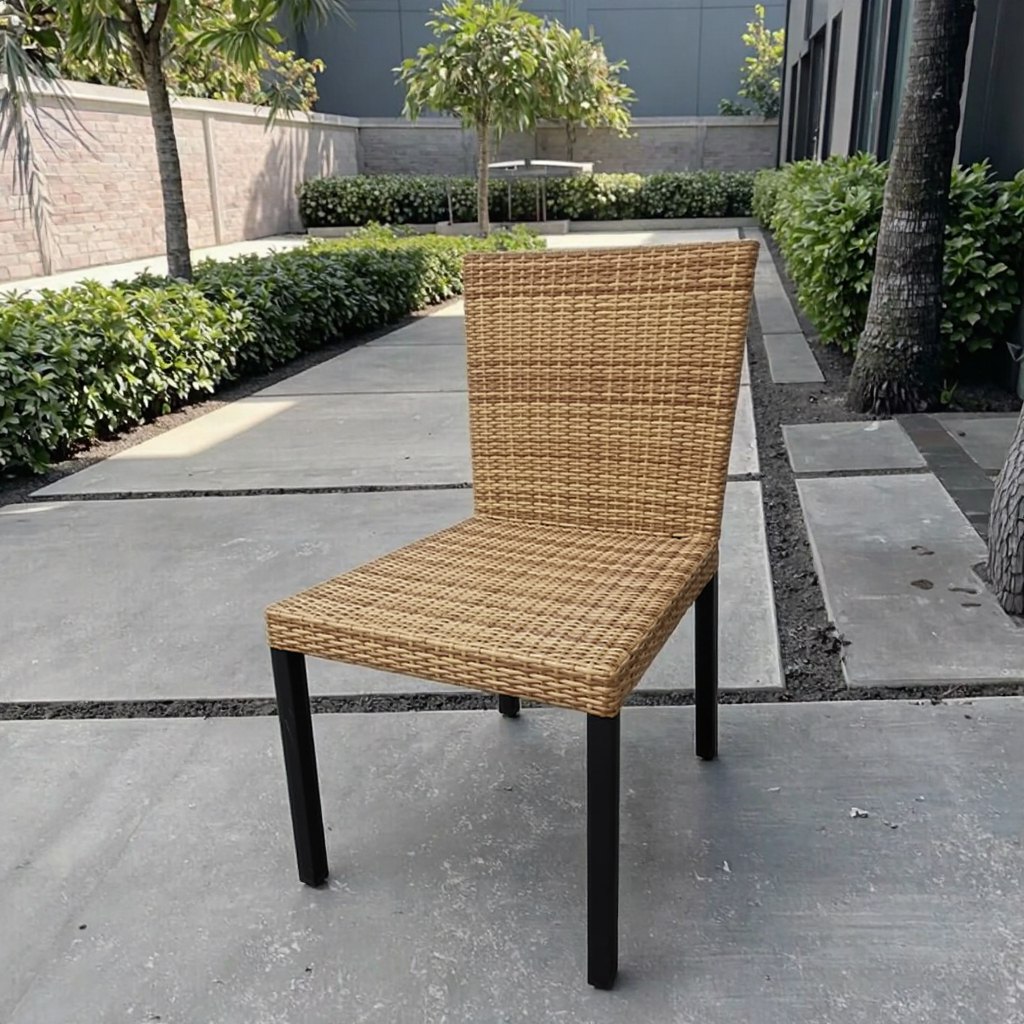 Ghế giả mây sân vườn, thiết kế tối giản, dễ phối cảnh