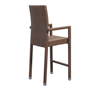 Góc nghiêng ghế bar ngoài trời nhựa giả mây, khung nhôm bền đẹp