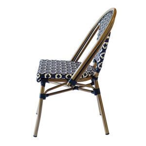 Ghế sân vườn giả mây nhìn ngang, khung nhôm chắc chắn